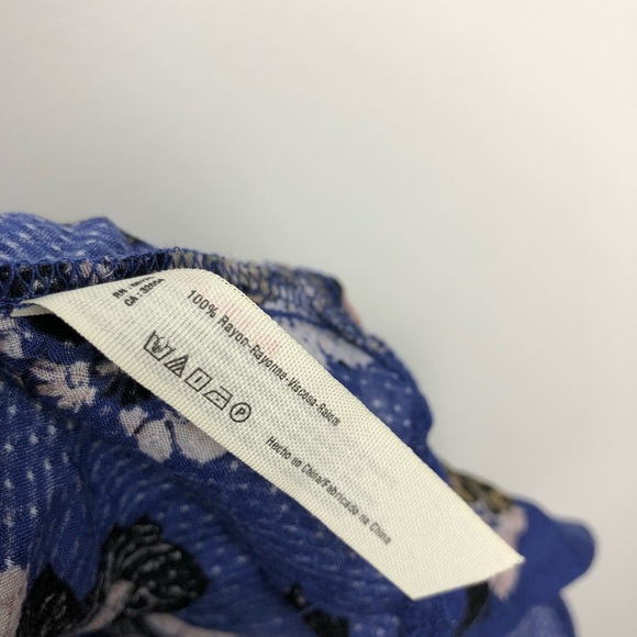 Free People Blue Floral Ruffle Hem Dress - Picture 4 of 7